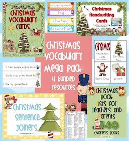 Christmas Vocabulary Mega Pack Bundle Center Activities