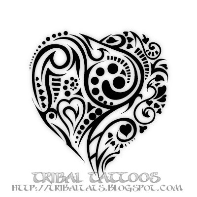 Furthermore with your tribal heart tattoo you can add many shapes and 