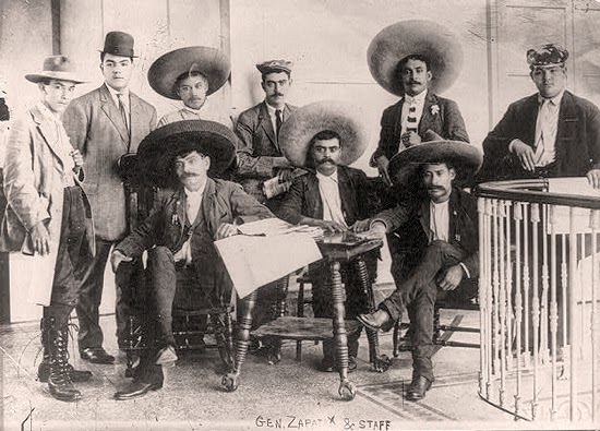 Emiliano Zapata and his staff