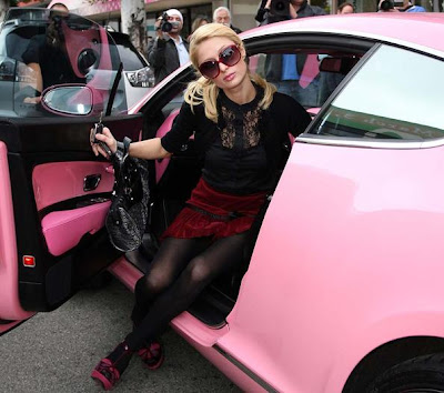 Paris Hilton showed off her new and improved ride last Monday a hot pink 
