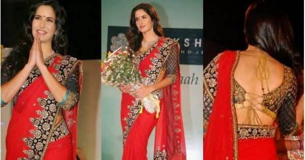 Check Out Katrina Kaif in Designer Red Saree