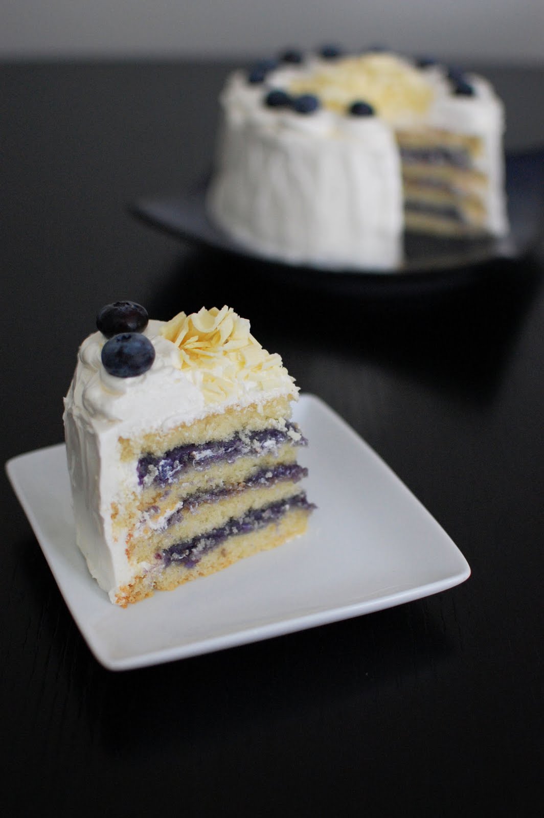 White Chocolate Layer Cake With Blueberry Curd Filling Beantown Baker