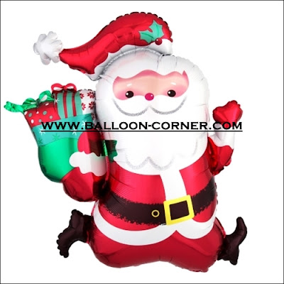 Balon Foil SANTA CLAUS RUNNING (Ukuran BESAR)