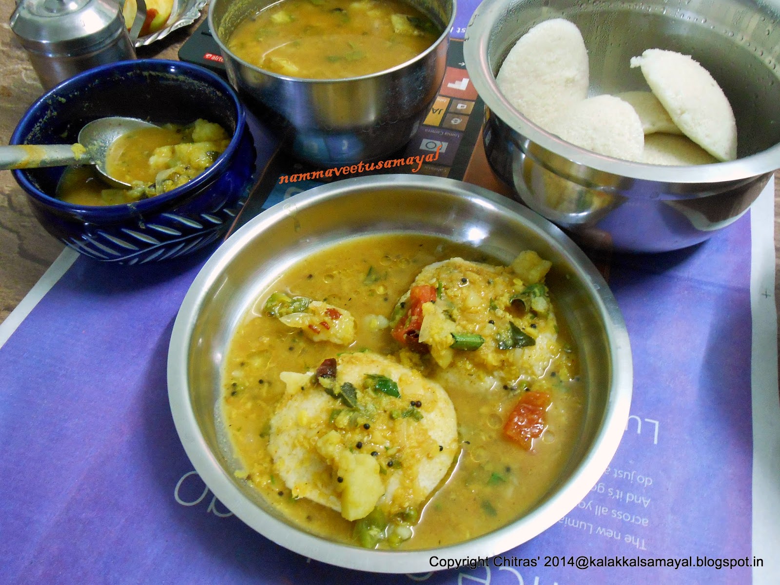 Potato Idli sambar