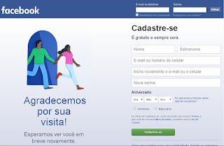 Cadastro no Facebook