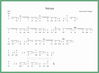 not angka lagu naluya lagu daerah kalimantan tengah