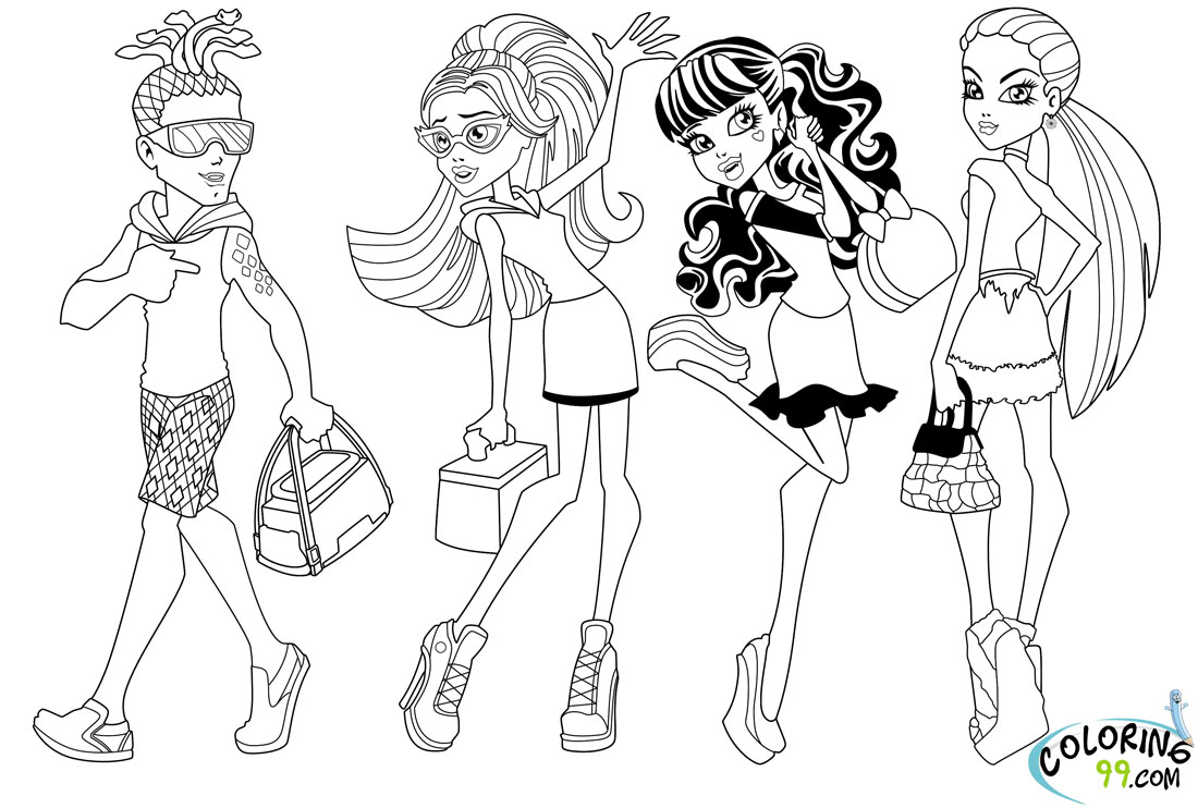 Monster High Travel Scaris Coloring Pages | Team colors