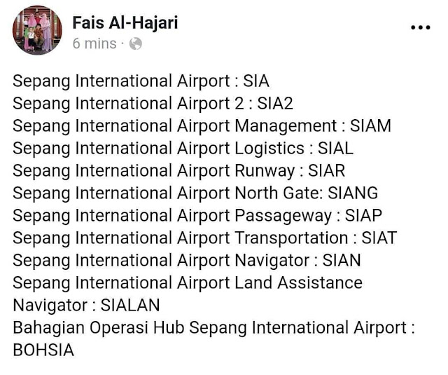 NAMA KLIA DI TUKAR KE SEPANG INTERNATIIONAL AIRPORT ? Azlinda Alin