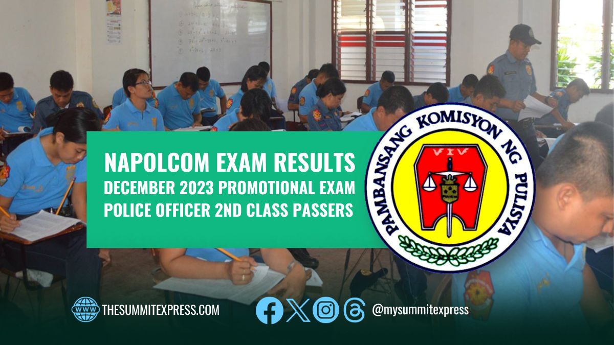 Police Officer 2nd Class Passers: December 2023 NAPOLCOM exam result
