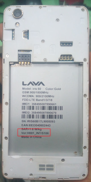 LAVA iris60 Flash File CM2 Read Firmware