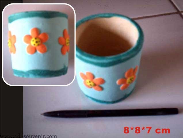  Keramik  Gelas Mini Motif  Bunga  KG 3 Adi Souvenir