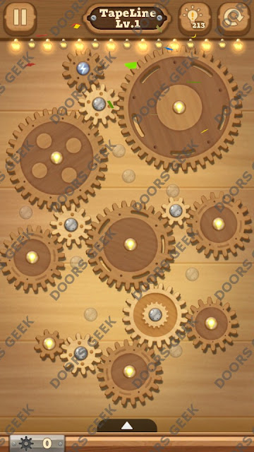 Fix it: Gear Puzzle [TapeLine] Level 1 Solution, Cheats, Walkthrough for Android, iPhone, iPad and iPod