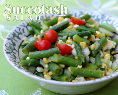 Succotash Salad Recipe with Green Beans, Lima Beans, Corn & Tomatoes