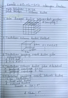 Ulangan Harian Matematika Volume Kubus Kelas 5 SD