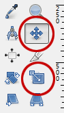 The Scale Tool and the Move Tool.