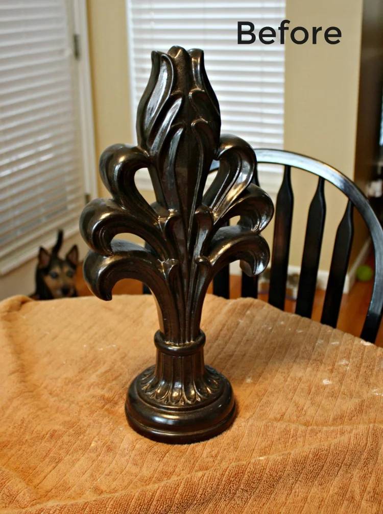 Before image of fleur de lis home decor