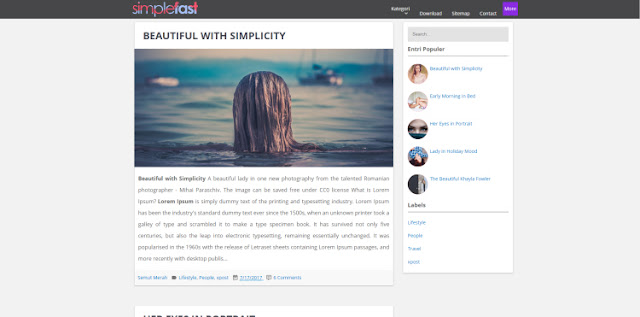 simple fast blogger template