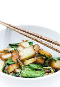 Stir fry Bok choy - Pak choi in bowl close up