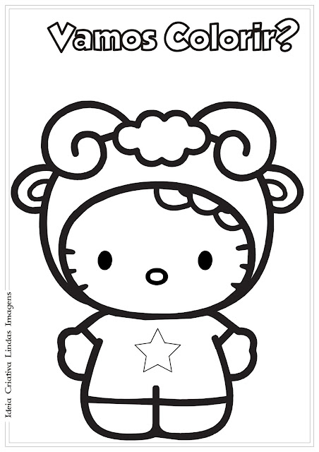 Para colorir desenho da Hello Kitty