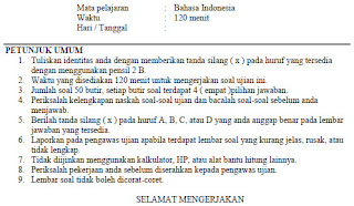 Contoh Soal US SD B.Indonesia 1