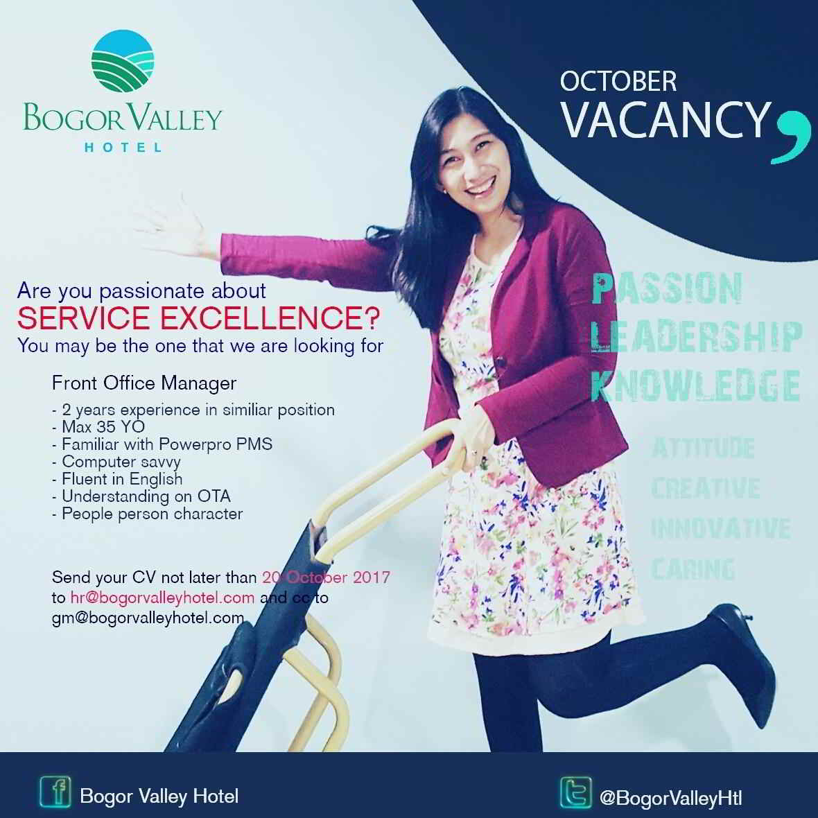 Bogor Valley Hotel Vacancy News - Hoticom Media International - 