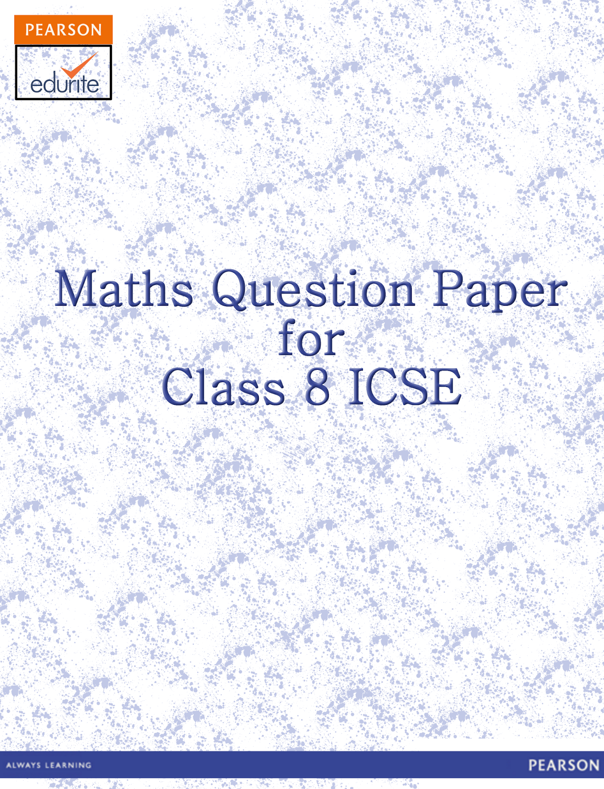 icse board icse class 8 maths question paper