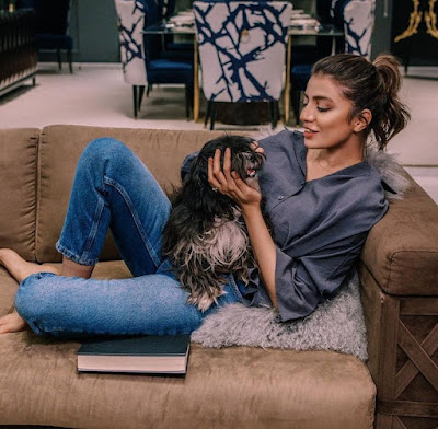 Rabia Butt with her Dog