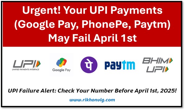 Urgent Alert! UPI Payments Failure – Google Pay, PhonePe, Paytm, Bank, Transactions, Error, Warning, April 1st, Update, Online Banking, Money Transfer, Payment Issues, RBI, Digital Wallet, Security, Technical Glitch, Failed Transaction, Notification, Troubleshooting