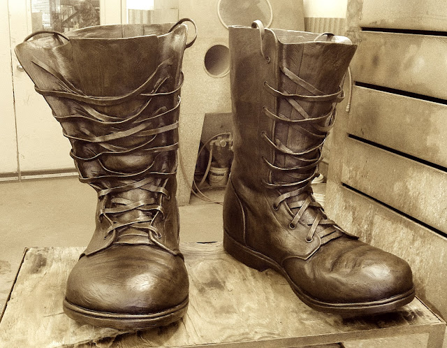 army boots sculpture