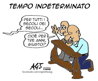 jobs act, tempo indeterminato, lavoro, contratti, vignetta satira