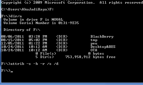 Cara Mengembalikan File/Folder Yang Di Hidden Oleh Virus