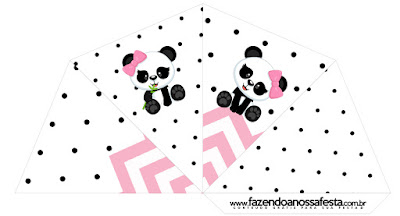 Panda Baby in Pink Chevron: Free Printable Boxes.