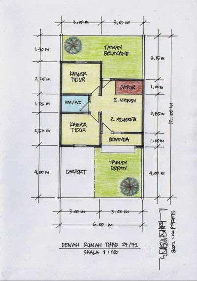 Model Desain Gambar Denah Rumah Sangat Sederhana Minimalis  Properti 