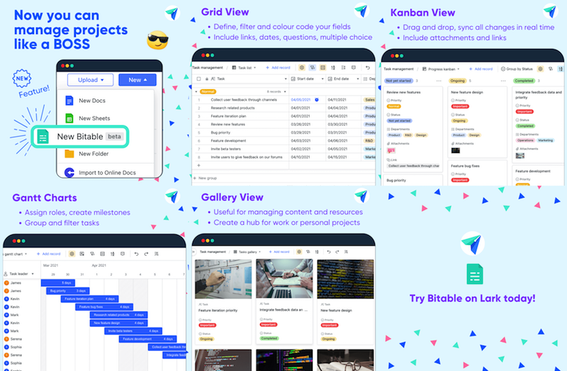 Four different Bitable views