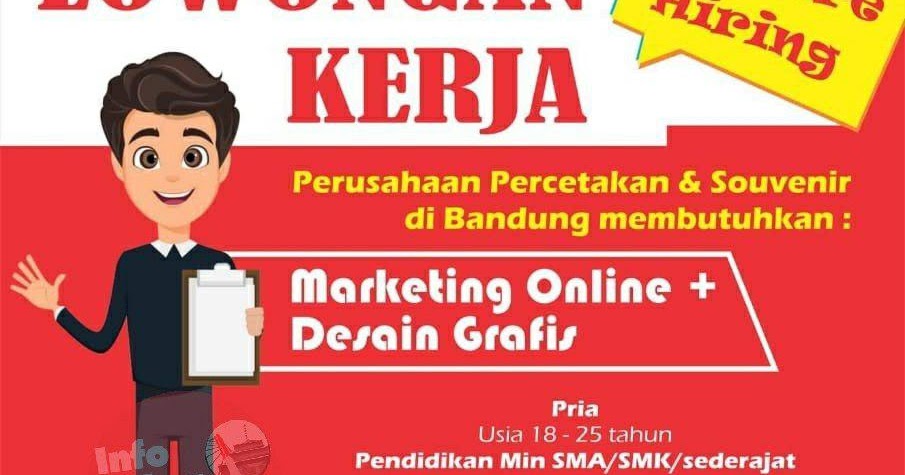 Lowongan Kerja  Marketing Online Desain  Grafis Perusahaan 