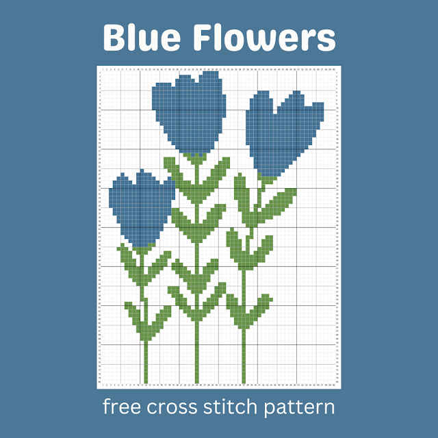 Blue Flowers - Free Cross Stitch Pattern