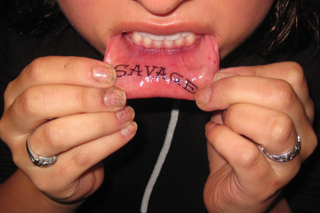  my friend who's a tattoo artist tattooed my inner lip