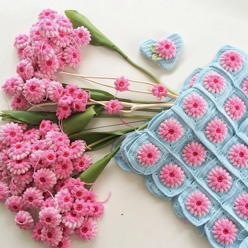Wonderful Crochet Flower Granny Squares - Free Diagram