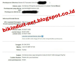 Bukti pembayaran clixsense terbaru