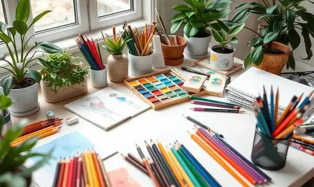 A Creative Haven: Art Therapy Workspace Filled with Colors and Inspiration