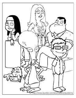 american dad coloring pages family potrait American dad coloring pages