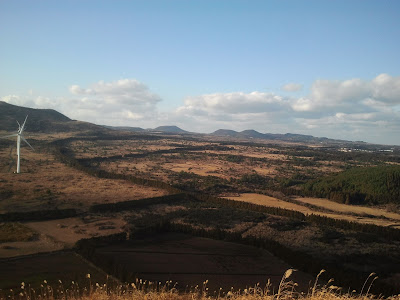 Vue depuis le Tarabi Oreum - 다라비 오름 - Petit volcan derrière la ferme.