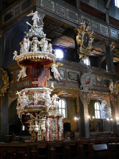 Preekstoel Vakwerkkerk Vredeskerk Swidnica Polen