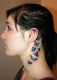 Nice Neck Tattoo Ideas With Butterfly Design  Image For Female Galleries