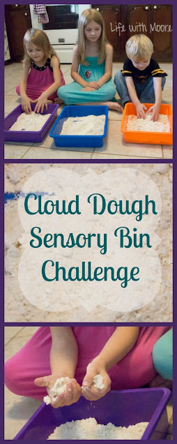 Cloud Dough (Flour and Oil) Sensory Bin Challenge