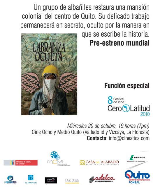 Invitación a la exhibición de "Labranza oculta", documental de Gabriela Calvache - alumni USFQ