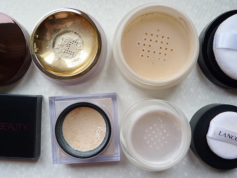 Porównanie pudrów sypkich do makijażu: Lancôme, Hourglass, Chanel, Huda Beauty