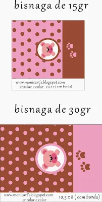Cute Pink Bear, Free Printable Candy Bar Labels.
