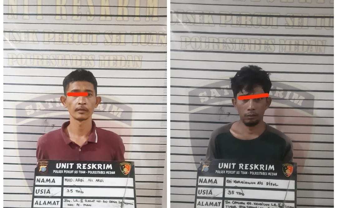 Kanit Reskrim Polsek Percut Sei Tuan Pimpin Penangkapan 2 Pencuri Pintu Besi Yang Viral di Mensos