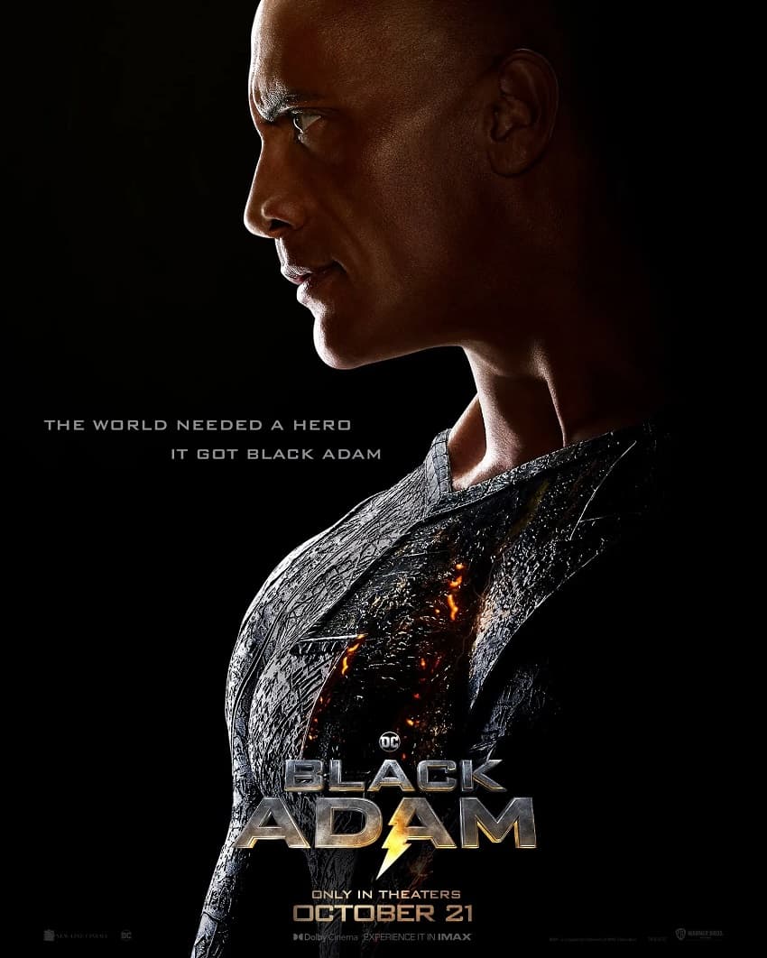 Warner Bros показала полный трейлер кинокомикса «Чёрный Адам» с Дуэйном Джонсоном - Постер